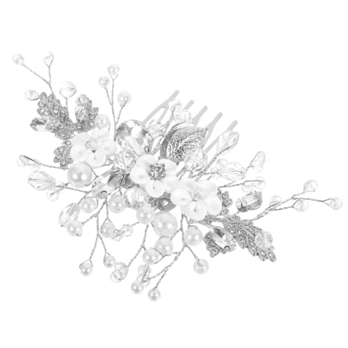 Healvian Handgefertigter Braut Haarkamm mit Künstlichen Weißen Blumen Funkelnden Kristallperlen Vielseitigem Steckkamm Design Zinklegierung und Kunststoff Eleganter Kopfschmuck für Hochzeit Healvian Handgefertigter Braut Haarkamm mit Künstlichen Weißen Blumen Funkelnden Kristallperlen Vielseitigem Steckkamm Design Zinklegierung und Kunststoff Eleganter Kopfschmuck für Hochzeit von Healvian