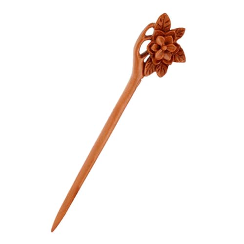 Healvian Handgefertigter Grüner Sandelholz Haarnadel Blütenmotiv Retro Haarstab für Brötchen Hanfu Kopfschmuck Damen Stilvolle Frisur Hochzeits und Alltagsaccessoire von Healvian
