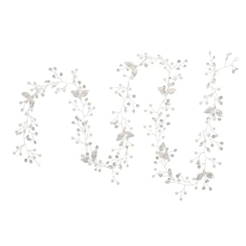 Healvian Handgefertigtes Braut Haarband mit Silbernem Blumen-design Verstellbares Perlen-haarschmuckstück Leichtes Langlebiges Accessoire für Hochzeit Braut und Brautjungfer von Healvian
