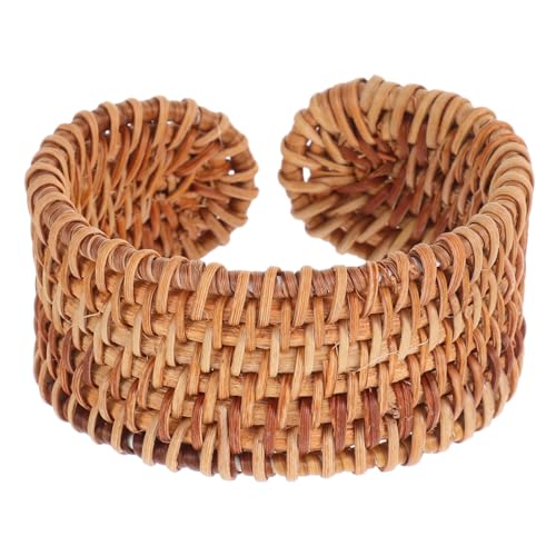 Healvian Handgefertigtes Leichtes Grob Geflochtenes Rattan Armband Verstellbares Boho mit Rustikalem Flechtmuster Sommerliches Statement Schmuckstück für Damen Vielseitig Kombinierbar und von Healvian