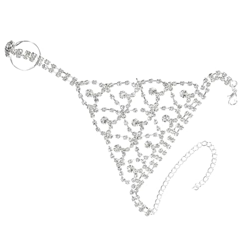 Healvian Handgelenk Ringarmband mit Strasssteinen Elegantes Handrücken für Frauen für Hochzeiten Partys Silberne Kette Robustes Design Leicht von Healvian