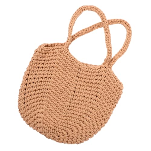 Healvian Handgewebte Baumwolltasche Damen Strandtasche Leichte Schultertasche Boho Stil Reise Tote Bag Alltagstasche Robust und Vielseitig für Urlaub und Party von Healvian