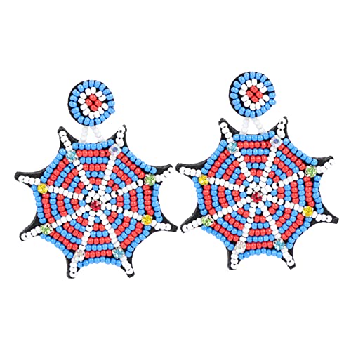 Healvian Handgewebte Halloween Ohrstecker Spinnennetz Design Leicht und Hautfreundlich Damen und Mädchen Kostümohrringe Festival Schmuck Punk Stil von Healvian