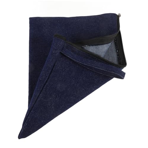 Healvian Kleine Make-up-Tasche Aus Gewaschenem Denim Organizer Für Handtasche Kosmetiktasche Clutch Für Damen Mini-reißverschlusstasche Tragbar Für Reisen von Healvian