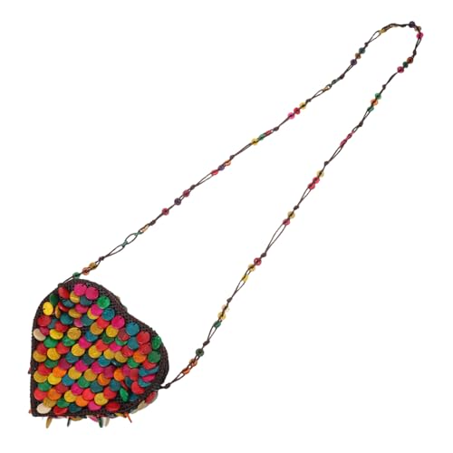 Healvian Handytasche Mit Riemen Boho Häkeltasche Ethno Stil Kleine Tasche Boho Geldbörse Perlen Umhängetasche Umhängetasche Im Bohemian Stil Kokosnussschalen Geldbörse Gehäkelte von Healvian