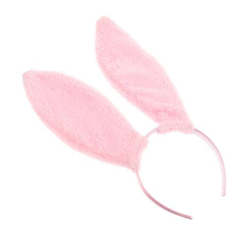 Healvian Schöne Kaninchen Ohr Haarband Flanell Bunny Ohr Stirnband Für Kreative Partys Cosplay Und Halloween Rosa Verstellbar Weich Damen Zubehör von Healvian