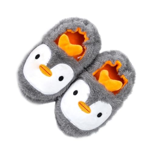Healvian Hausschuhe Baumwolle Rutschfest Warm Cartoon Pinguin Design Herbst Winter Atmungsaktive Langlebige Tpr Sohle Weiche Bequeme Slipper für Jungen Mädchen Innensohle von Healvian