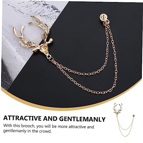 Healvian Herren Ansteckbrosche mit Goldfarbene Kettenverzierung Anzug Dekoration für Business und Festliche Anlässe Stilvoller Männer Suit Pin von Healvian