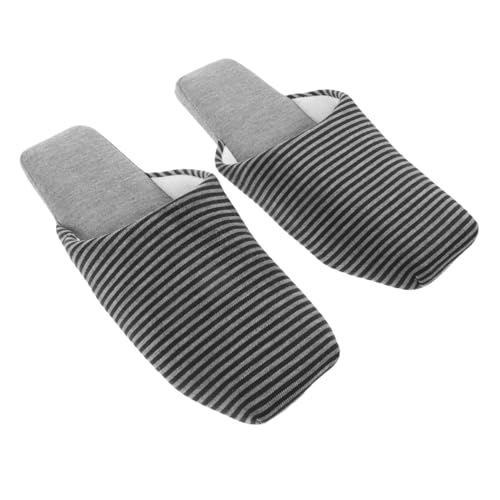 Healvian Herren Baumwoll Hausschuhe Gestreift Komfortabel Warm Rutschfest Atmungsaktiv Für Zuhause Schlafzimmer Küche Büro von Healvian