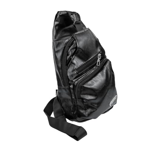 Healvian Herren Crossbody Bag aus mit USB Ladeanschluss Diebstahlsicherer Multifunktionaler Brustbeutel für Outdoor Sport Reisen Alltag für Smartphone Schlüssel Karten und Geldbörse von Healvian