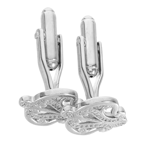 Healvian Herren Crown Manschettenknöpfe mit Funkelnden Strasssteinen Luxuriöses Design aus Silberfarbenem Kupfer für Business Hochzeit und Festliche Anlässe von Healvian