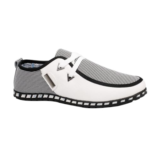Healvian Herren Driving Schuhe Atmungsaktiv Leichtgewichtige Freizeit Schuhe Bequeme Slipper für Alltag und Autofahren Weiß von Healvian