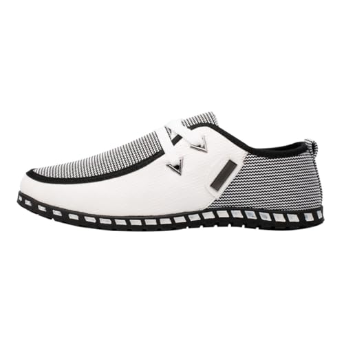 Healvian Herren Driving Shoes Freizeit Schuhe Bequeme Slipper Leicht Atmungsaktiv Modisch Alltagsschuh Weiß von Healvian