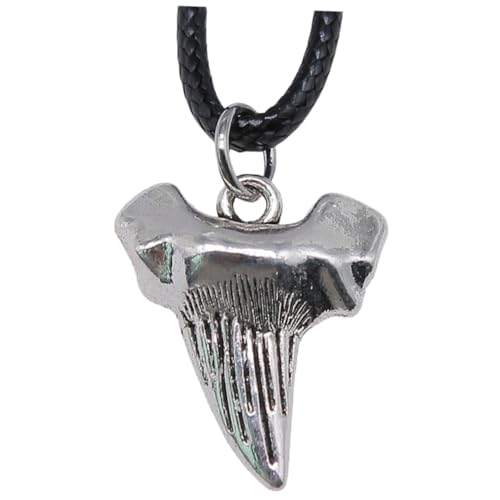 Healvian Herren Halskette Anhänger Schwarzes Lederband Robuste Vintage Kettenanhänger Modisches Accessoire für Alltag Strandparty von Healvian