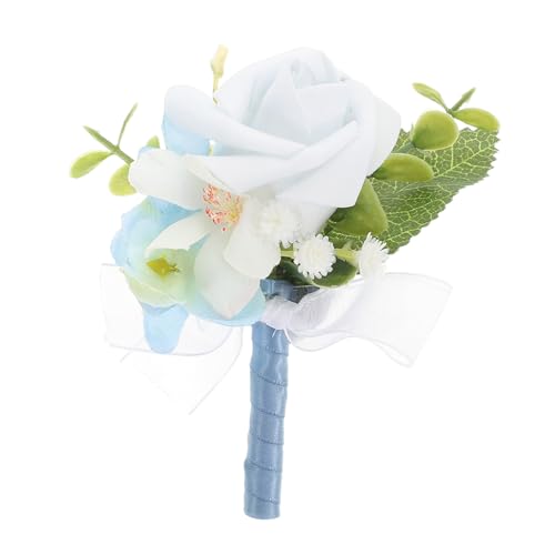 Healvian Herren Hochzeit Boutonniere Anstecknadel Blau Lapel Pin Handgefertigt Eleganter Anzug Schmuck für Braut Bräutigam Festliche Anlässe von Healvian