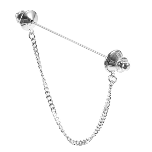 Healvian Herren Ketten Brosche Kragen Pin Metall Krawattennadel Anstecknadel mit Dekorativer Kette Eleganter Hemdkragen Schmuck für Business und Party von Healvian