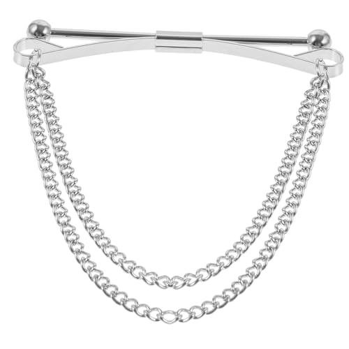 Healvian Herren Kragennadel mit Kette Silberfarbener Ansteckpin für Hemdkragen Leichte Business Klammer für Anzug Stilvolle Krawatten und Kragenbefestigung für Hochzeit und Formelle Anlässe von Healvian