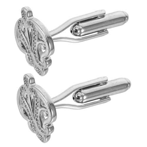 Healvian Herren Manschettenknöpfe Kronenform mit Funkelnden Strasssteinen Silberne Kupferlegierung Elegant für Französische Manschetten-hemden Business Hochzeit und Besondere Anlässe von Healvian