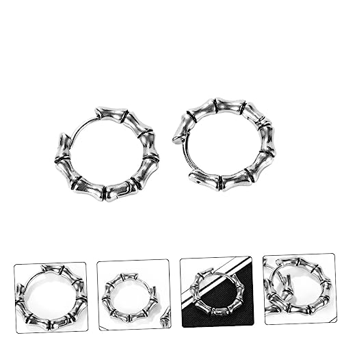 Healvian Herren Ohrhänger aus Titanstahl Stylische Hip Hop Ohrstecker mit Kreativem Bambus Design Leicht und Hautfreundlich Statement Ohrringe für Alltag und Besondere Anlässe von Healvian