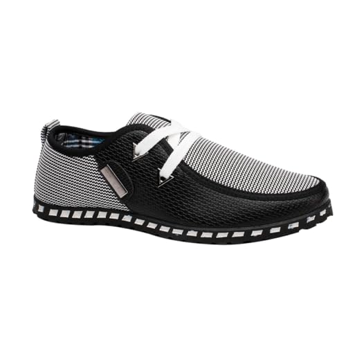 Healvian Herren Slipper Schuhe Modisch Leicht Anziehen Lässige Fahrerschuhe Freizeit Alltagsschuh Schwarz von Healvian