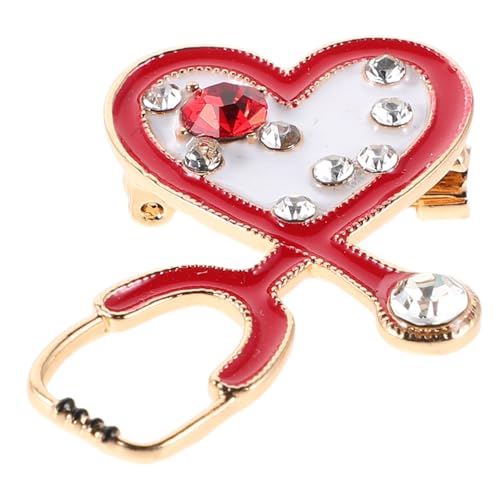 Healvian Blumenbrosche Für Damen Mit Strass-herzmotiven Brosche Aus Legierung Ästhetische Anstecknadel Modisches Accessoire Für Outfits Und Rucksäcke von Healvian