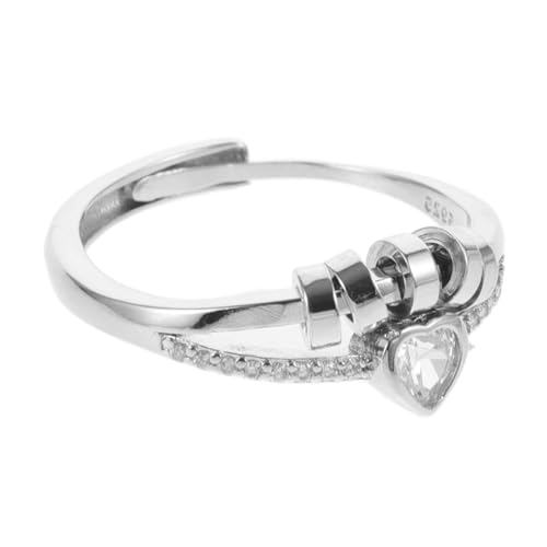 Healvian Herz Strassring Für Damen Doppellagiger Verstellbarer Fingerring Elegantes Mit Herzmodellierung Für Partys Verarbeitet Healvian Herz Strassring Für Damen Doppellagiger Verstellbarer Fingerring Elegantes Mit Herzmodellierung Für Partys Verarbeitet von Healvian