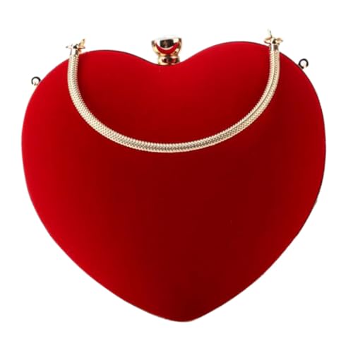 Healvian Herzförmige Abendtasche Damen Party Purse Große Kapazität Handgefertigte Clutch Kette Für Cocktailbankett Stilvolle Handtasche von Healvian
