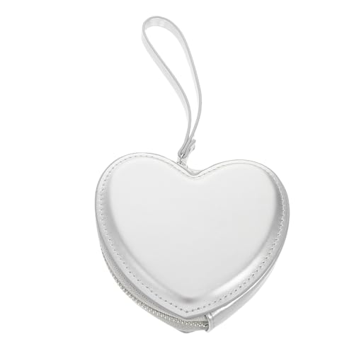 Healvian Herzförmige Damen Mini Geldbörse Robustem Material Multifunktionale Münztasche für Karten und Kleingeld Praktische Handtasche für Alltag Shopping und Reisen Silberfarben Healvian Herzförmige Damen Mini Geldbörse Robustem Material Multifunktionale Münztasche für Karten und Kleingeld Praktische Handtasche für Alltag Shopping und Reisen Silberfarben von Healvian