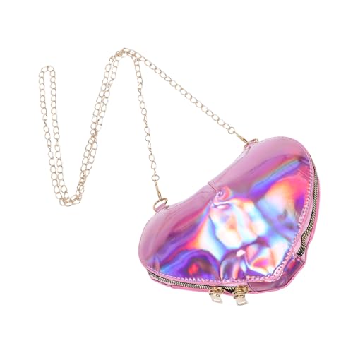 Healvian Herzförmige Damen Mini Umhängetasche aus Strapazierfähigem PU mit Glänzender Oberfläche Kleine Crossbody Bag für Alltag und Besondere Anlässe Modische Geschenkidee zu Valentinstag von Healvian