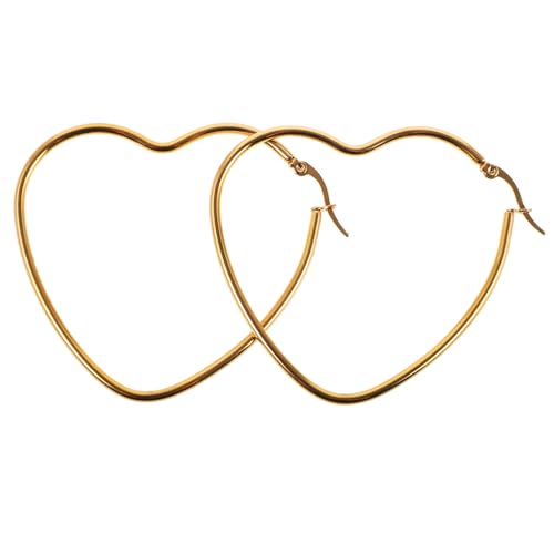 Healvian Herzförmige Ohrringe Damen Vergoldet Modisch Schmuck Für Mädchen Frauen von Healvian