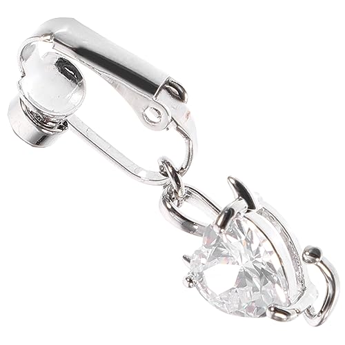 Healvian Herzförmiger Bauchnabelring mit Zirkonia Anhänger Clip Design Nicht Piercing Sicher Wiederverwendbar Eleganter Schmuck für Frauen von Healvian