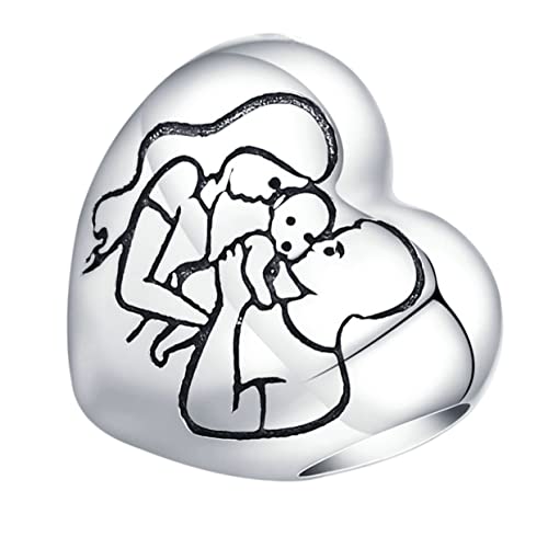 Healvian Herzförmiger Silber Anhänger Charm für Armband Schmuckherstellung DIY Bastelprojekt Filigranes Design für Halskette für Familie von Healvian