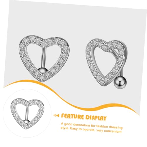 Healvian Herzförmiges Bauchnabelpiercing aus Edelstahl mit Zirkonia Langlebig Hautfreundlich Modischer Körperschmuck für Damen und Mädchen Eleganter Nabelring Komfortabel zu Tragen von Healvian