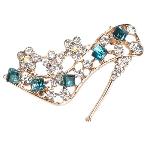 Healvian High Heel Brosche mit Blauen Kristallen Modische Anstecknadel für Damenkleidung Vielseitig Tragbar Mantel Kleid Schal für Hochzeit Party und Alltag Auffälliges Accessoire von Healvian