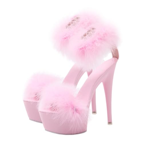 Healvian High Heels Sandalen Damen Wasserfeste Plateausandaletten mit Dünnem Absatz Rutschfeste Langlebige Sommerschuhe für Frühling und Sommer Modische Damenslipper Zufällige Farbe von Healvian