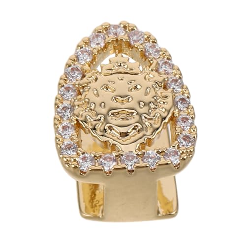 Healvian Hip Hop Einzelzahn Zahnkappe Goldgrill Robustem Metall Dekorativer Zahnschmuck für Männer und Frauen Bequemes Design für Cosplay Partys und Rapper Style von Healvian