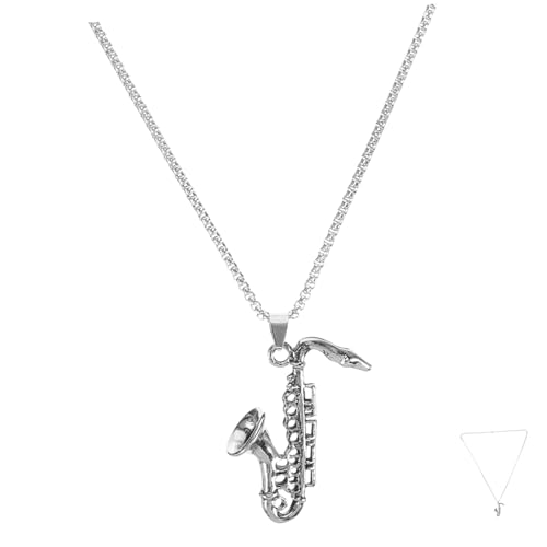 Healvian Hip Hop Saxophon Anhänger Halskette Damen Charm Leicht und Langlebig Modisches Accessoire für Party und Alltag von Healvian