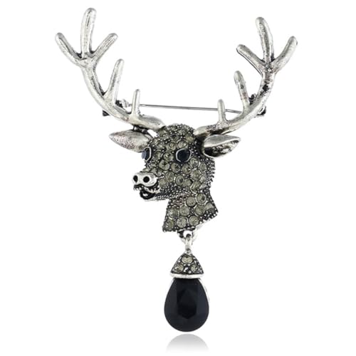 Healvian Hirschkopfbrosche Retro Anstecker mit Design Vintage Brosche für Männer Frauen für Weihnachten Besondere Anlässe Modisches von Healvian