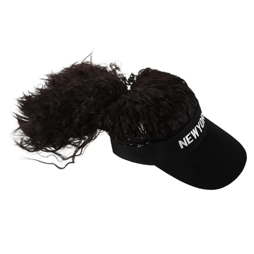 Healvian Hitzebeständige Ponytail Perücke mit Baseballcap für Damen Kurze Wellige Synthetische Haarverlängerung Natürlicher Look Bequemes Full Cap Design Modisch und Sicher Tragbar von Healvian