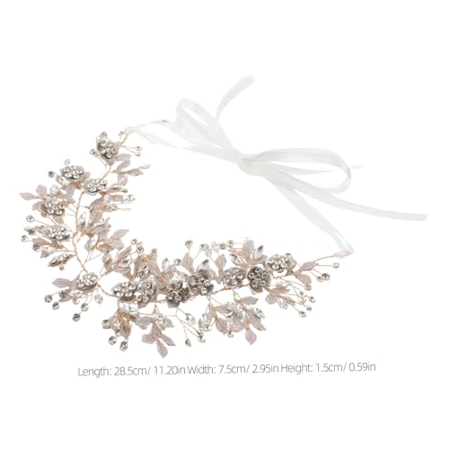 Healvian Hochsteckfrisur Gold Für Hochzeit Mädchen Accessoires Ranke Brautjungfern Hochsteckfrisuren Elegante Haarnadel Blumenblätter Stirnband Krone Party Mädchen Boho Strass Göttin von Healvian