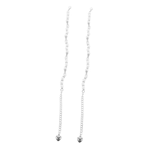 Healvian Hochwertige High Heel Schnürsenkel mit Abnehmbaren Simulierten Perlen Verstellbare Absatzzubehör für Damen Rutschfest Einfache Anwendung für Absatzgrößen von Healvian