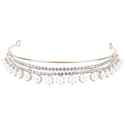 Healvian Hochzeitskrone Aus Perlen Und Strass Stilvolles Haarband Für Bräute Modisches Tiara-haaraccessoire Für Hochzeit Und Festlichkeiten Wunderschönes Brautzubehör von Healvian