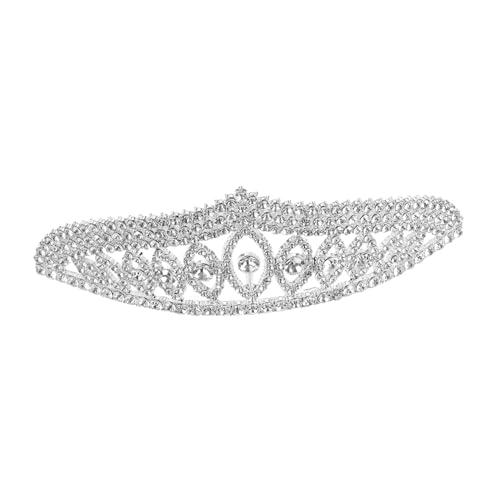 Healvian Hochzeitskrone für Damen Verstellbare Prinzessin Braut Tiara aus Robustem Legierungs Material Sicherer Haarkamm für Hochzeit Geburtstag Festliche Anlässe Silber von Healvian