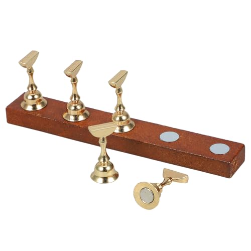 Healvian Nagelständer Zum Lackieren Von Nägeln Übungsständer Für Nageldesign Nagelhalter Mit Magnet Holz Und Metallbasis Kippsicherer Nagel-organizer Displayhalter Für Press-nägel von Healvian