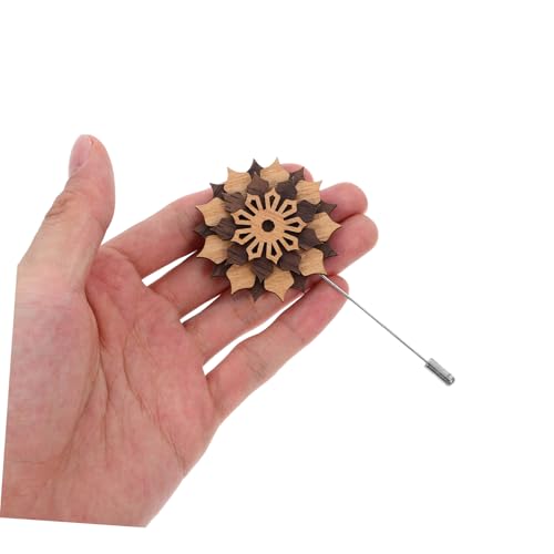 Healvian Holzblumen Brosche Herren Anstecknadel mit Perlenlegierung Elegante Boutonniere für Anzug Modisch Vielseitig Geschenk für Freunde und Besondere Anlässe von Healvian