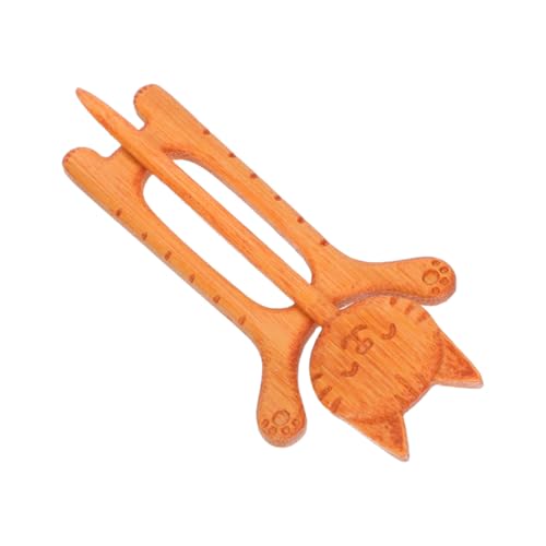 Healvian Holzschal-nadel mit Katzenmotiv Handgefertigte Leichte Holzbrosche für Pullover Schals und Cardigans Dekorativer Sicherer Anstecker mit Glatten Kanten Origineller Modeschmuck für von Healvian