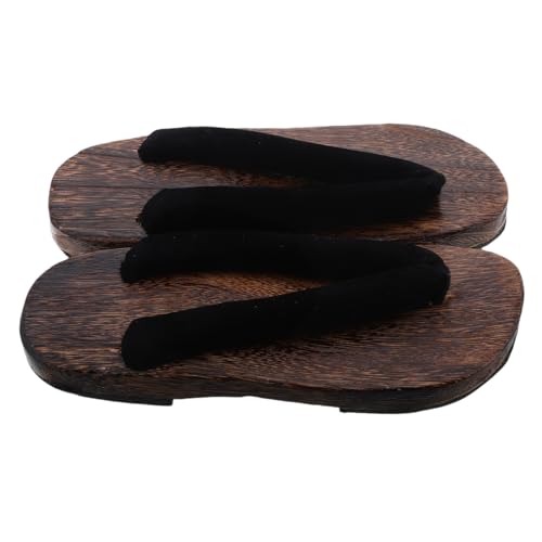 Healvian Japanische Holzclogs Herren Sandalen mit Rundem Zehenbereich Ergonomisch Geformt aus Dickem Paulownia Holz Modisch Vielseitig für Freizeit Urlaub und Indoor Tragen von Healvian