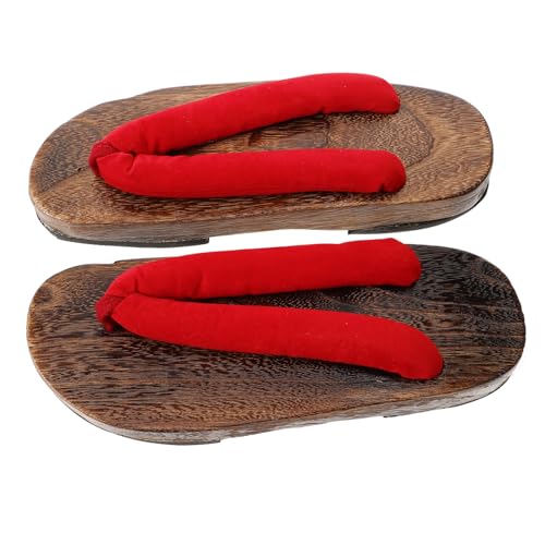 Healvian Japanische Holzclogs für Herren Atmungsaktive Flache Sohle Langlebige Eva und Holzmaterialien Bequeme Sandalen für Alltag und Freizeit von Healvian