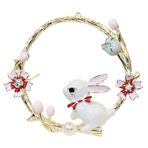 Healvian Japanischer Bunny Brosche Damen Anstecknadel Schmuck Accessoire für Kleidung Mantel Schal und Tasche Niedliche Dekorative Hasenbrosche im Japanischen Stil von Healvian
