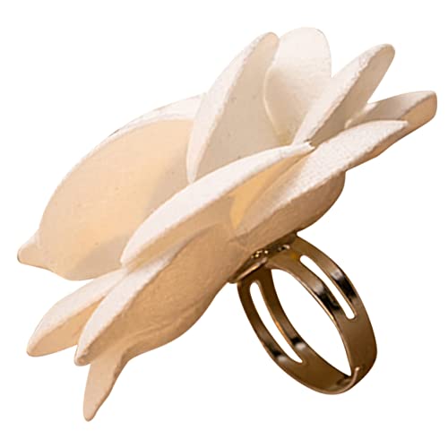 Healvian Kamelienring für Gold Blumenring Ringschmuck Stoff Weiß Healvian Kamelienring für Gold Blumenring Ringschmuck Stoff Weiß von Healvian